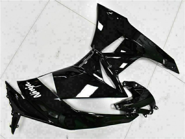 2009-2012 Kawasaki ZX6R Motorcycle Fairings - Glossy Black White Ninja Canada