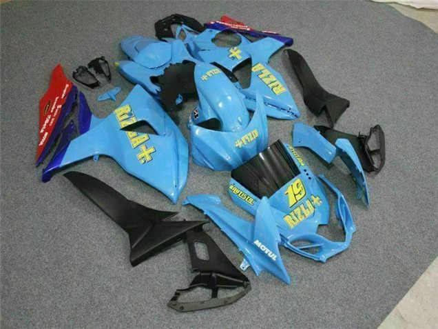 2009-2016 Suzuki GSXR 1000 Motorcycle Fairings - Blue Yellow Rizla 19 Red Canada