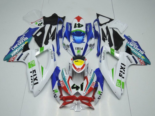 2009-2016 Suzuki GSXR 1000 Motorcycle Fairings - White Blue Red Yellow Green Fixi 41 Canada