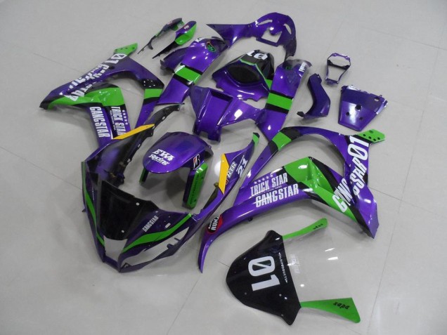 2011-2015 Kawasaki ZX10R Motorcycle Fairings - Purple Green Black White Trick Star Gangstar Eva Racing 01 Canada