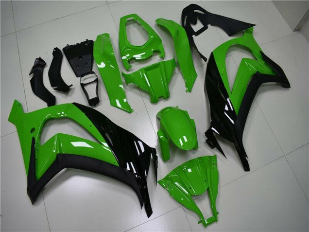 2011-2015 Kawasaki ZX10R Motorcycle Fairing - Green Glossy Black Canada