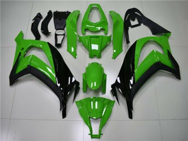 2011-2015 Kawasaki ZX10R Motorcycle Fairing - Green Glossy Black Canada