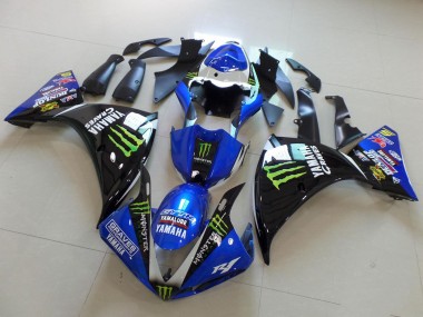 2012-2014 Yamaha YZF R1 Motorcycle Fairings - Blue White Glossy Black Green Graves Yamalube Monster Canada