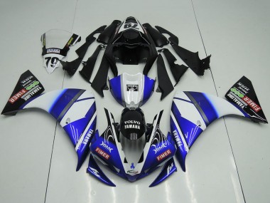 2012-2014 Yamaha YZF R1 Motorcycle Fairings - White Blue Glossy Black Volvo Fimer Yamalube Canada