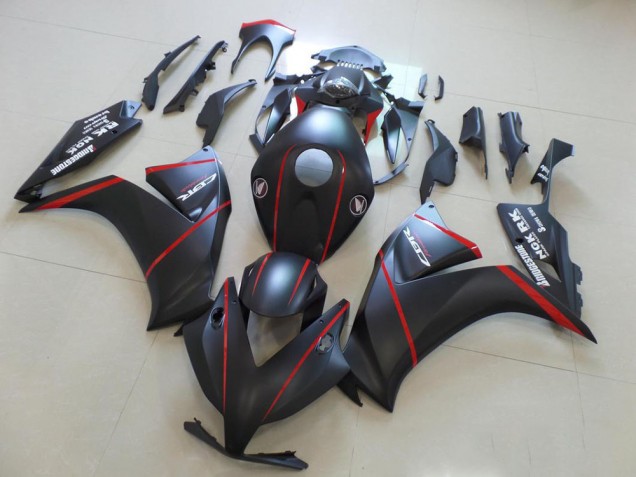 2012-2016 Honda CBR1000RR Motorcycle Fairings - Matte Black Red Stripe Canada