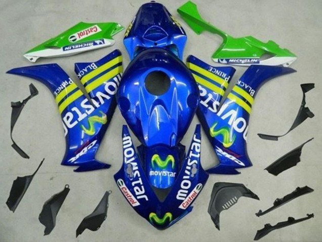 2012-2016 Honda CBR1000RR Motorcycle Fairings - Blue Yellow Green MoviStar Castrol Canada