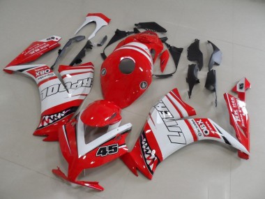 2012-2016 Honda CBR1000RR Motorcycle Fairings - White Red Liverpool 45 Canada