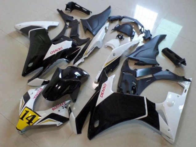 2013-2015 Honda CBR500R Motorcycle Fairings - White Yellow Glossy Black DENSO Canada