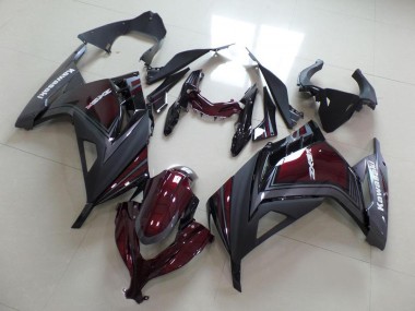 2013-2018 Kawasaki ZX300R Motorcycle Fairings - Maroon Red Matte Grey Canada