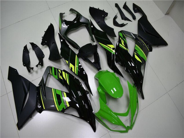 2013-2018 Kawasaki ZX6R Motorcycle Fairings - Green Yellow Glossy Black Matte Black Canada