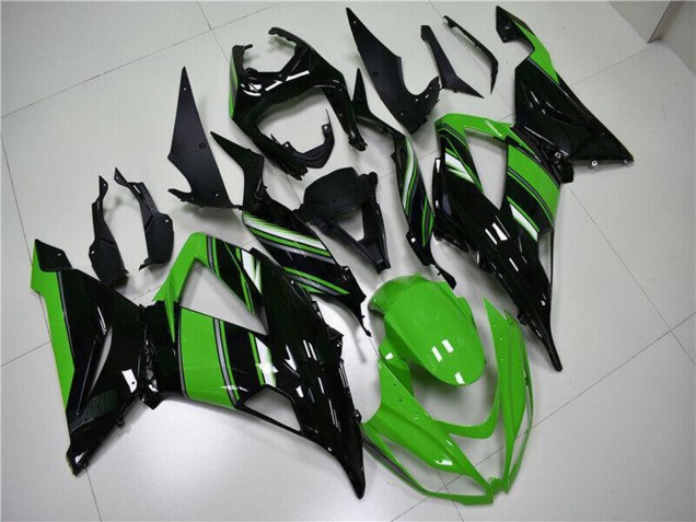 2013-2018 Kawasaki ZX6R Bike Fairings - Green Glossy Black Canada