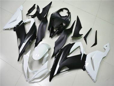 2013-2018 Kawasaki ZX6R Abs Fairings - White Matte Black Canada