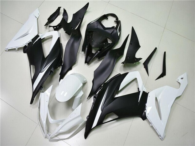 2013-2018 Kawasaki ZX6R Abs Fairings - White Matte Black Canada