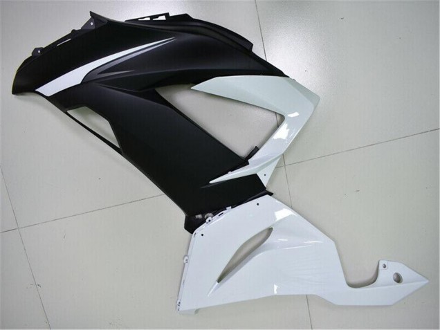 2013-2018 Kawasaki ZX6R Abs Fairings - White Matte Black Canada