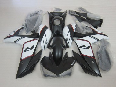 2015-2018 Yamaha YZF R3 Motorcycle Fairings - White Matte Black Canada