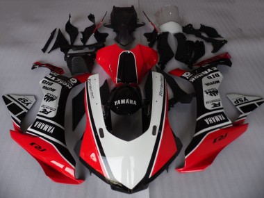 2015-2019 Yamaha YZF R1 Motorcycle Fairings - White Red Black Motul YSP Canada