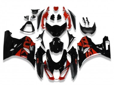 2017-2025 Suzuki GSXR 1000 Motorcycle Fairings - Glossy Black Red Canada