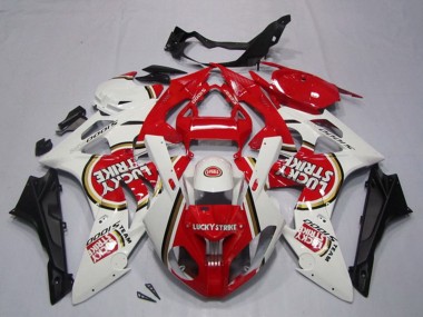 2009-2014 BMW S1000RR Motorcycle Fairings - White Red Lucky Strike Canada