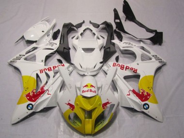 2009-2014 BMW S1000RR Motorcycle Fairings - White Yellow Red Bull Canada