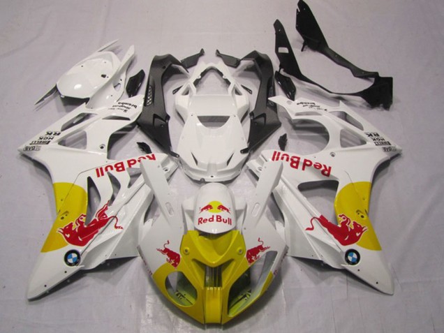 2009-2014 BMW S1000RR Motorcycle Fairings - White Yellow Red Bull Canada
