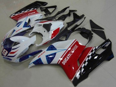 2007-2014 Ducati 1098 Motorcycle Fairings - White Red Black Blue Corse 69 Canada