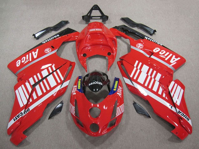 2005-2006 Ducati 749 999 Motorcycle Fairings - Red White Glossy Black Alice Sandisk Canada