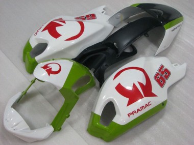 2008-2012 Ducati Monster 696 Motorcycle Fairings - White Green Red Pramac 65 Canada
