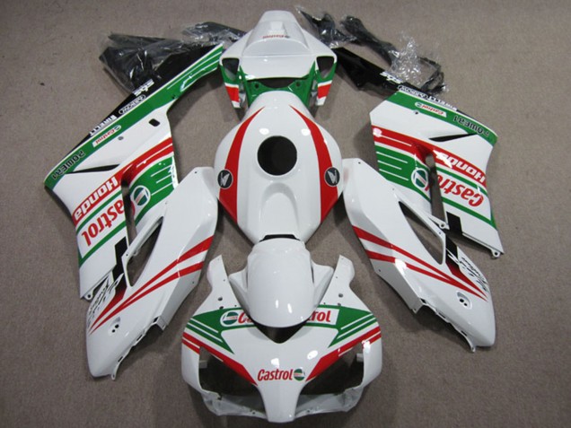 2004-2005 Honda CBR1000RR Motorcycle Fairings - White Red Green Castrol Canada