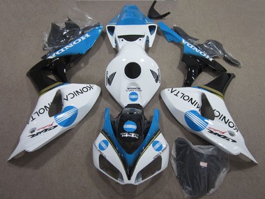 2006-2007 Honda CBR1000RR Motorcycle Fairings - White Light Blue Glossy Black Konica Minolta Canada