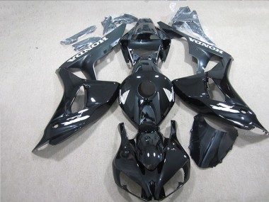 2006-2007 Honda CBR1000RR Motorcycle Fairings - Glossy Black White Decals Canada