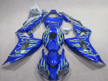 2006-2007 Honda CBR1000RR Motorcycle Fairings - Blue Green Flame Canada