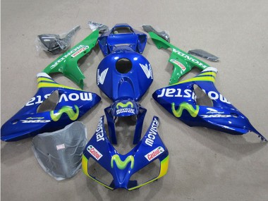 2006-2007 Honda CBR1000RR Motorcycle Fairings - Blue Green Yellow MoviStar Castrol Canada