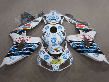 2006-2007 Honda CBR1000RR Motorcycle Fairings - White Light Blue Glossy Black Red Nastro Azzurro Repsol 46 Canada