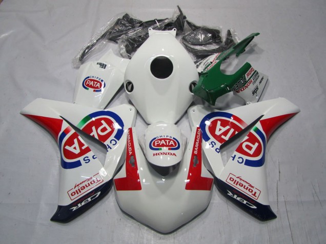 2008-2011 Honda CBR1000RR Motorcycle Fairings - White Red Blue Pata Canada