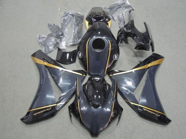 2008-2011 Honda CBR1000RR Motorcycle Fairings - Dark Blue Gold Glossy Black Fireblade Canada