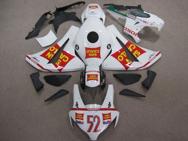 2008-2011 Honda CBR1000RR Motorcycle Fairings - White Red Yellow San Carlo 52 Canada