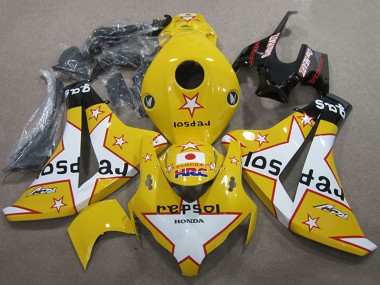 2008-2011 Honda CBR1000RR Motorcycle Fairings - Yellow White Glossy Black Star Repsol HRC Canada