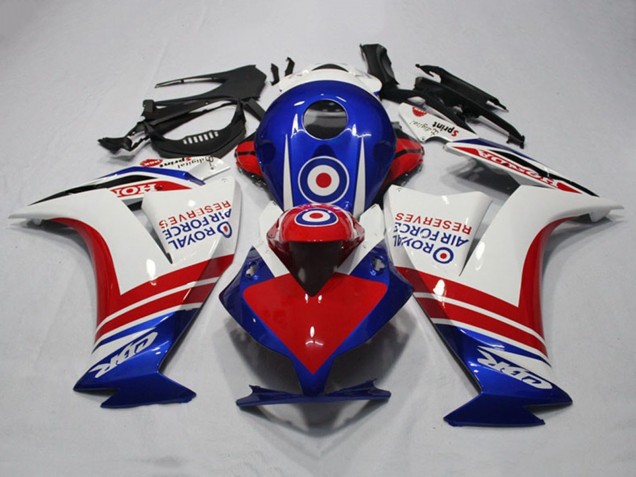 2012-2016 Honda CBR1000RR Motorcycle Fairings - White Red Blue Royal Air Force Reserves Canada