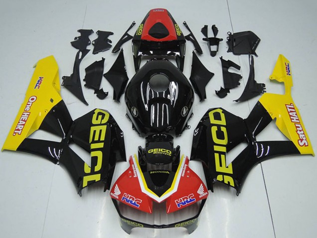 2012-2016 Honda CBR1000RR Motorcycle Fairings - Red Yellow Glossy Black HRC One Heart GEICO Canada