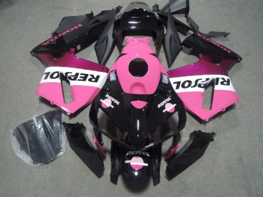2005-2006 Honda CBR600RR Motorcycle Fairings - Glossy Black Pink Repsol Canada