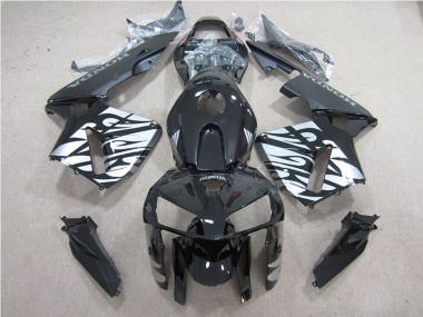 2005-2006 Honda CBR600RR Motorcycle Fairing - Glossy Black Silver Flame Canada