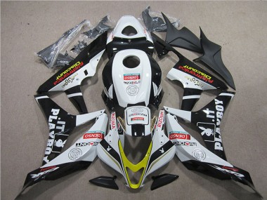 2007-2008 Honda CBR600RR Motorcycle Fairings - White Gold Glossy Black PlayBoy HRC Canada
