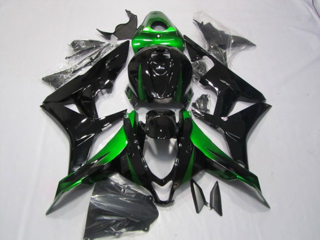 2007-2008 Honda CBR600RR Motorcycle Fairings Kits - Green Glossy Black Canada