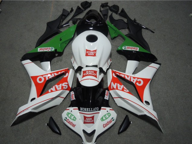 2007-2008 Honda CBR600RR Motorcycle Fairings - White Red Green San Carlo Canada