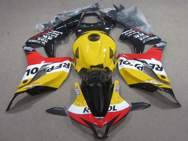 2007-2008 Honda CBR600RR Motorcycle Fairings - Yellow White Red Glossy Black Repsol Canada