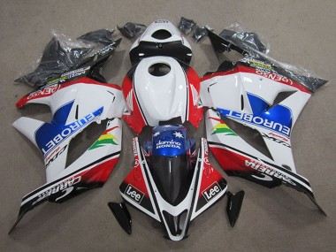 2009-2012 Honda CBR600RR Motorcycle Fairings - White Red Blue EuroBet Lee Canada