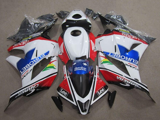 2009-2012 Honda CBR600RR Motorcycle Fairings - White Red Blue EuroBet Lee Canada