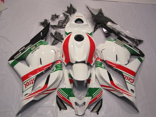 2009-2012 Honda CBR600RR Motorcycle Fairing - White Red Green Castrol Canada