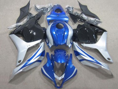 2009-2012 Honda CBR600RR Motorcycle Fairings - Silver Blue Glossy Black Stripe Canada