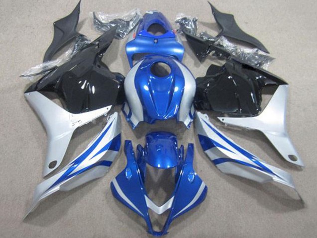 2009-2012 Honda CBR600RR Motorcycle Fairings - Silver Blue Glossy Black Stripe Canada